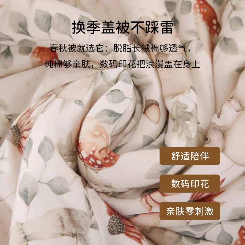 高阳优品透气秋季春秋棉花被学生面料便携 5